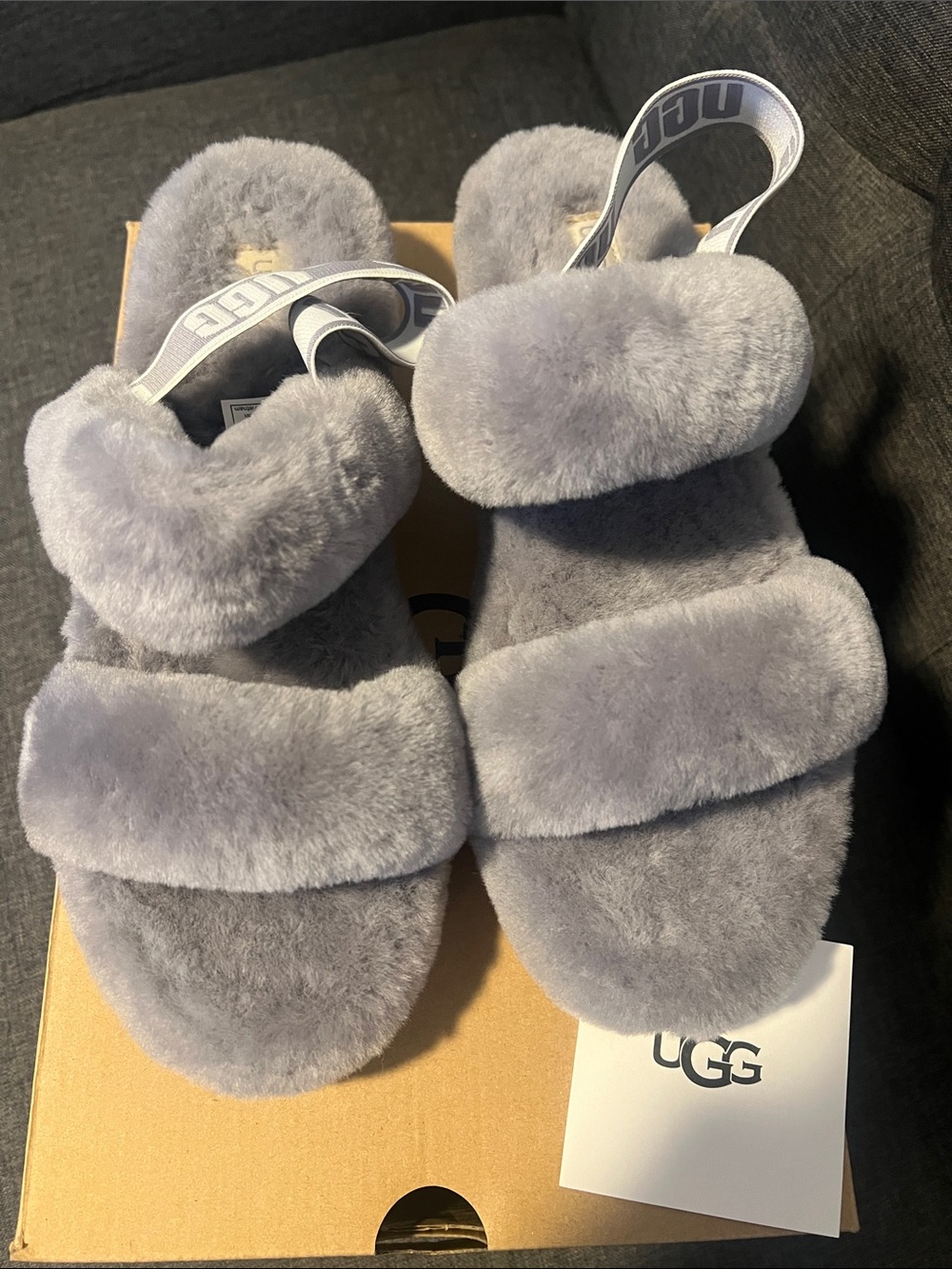 UGG Women’s Fluff Slide Sandal — Gray